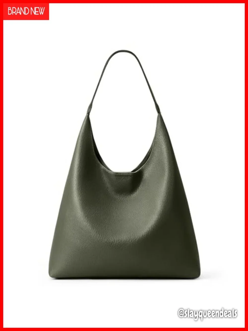 Slouchy Vegan Leather Hobo Bag Tote Shoulder Handbag 34cm